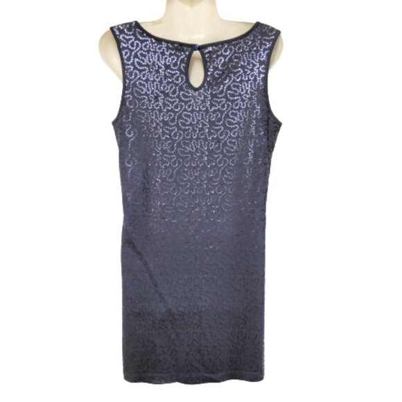 Blue Sleeveless Sequin Shift Dress  Size M - NEW - Picture 4 of 8